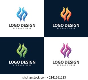 Abstract creative fire flame logo design