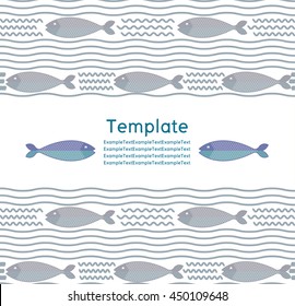 Abstract creative fish pattern. Pattern fish background. Graphic illustration of menu design, packaging bags, recipes, textiles.
