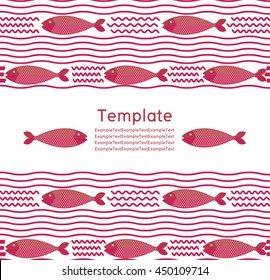 Abstract creative fish pattern. Pattern fish background. Graphic illustration of menu design, packaging bags, recipes, textiles.
