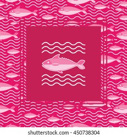 Abstract creative fish pattern. Pattern fish background. Graphic illustration of menu design, packaging bags, recipes, textiles.