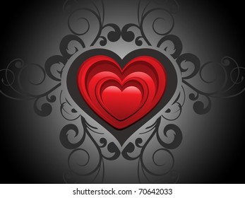 abstract creative floral background with romantic heart