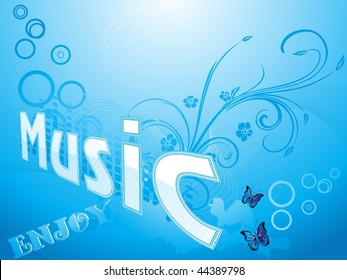 abstract creative floral pattern musical background, vector illustration