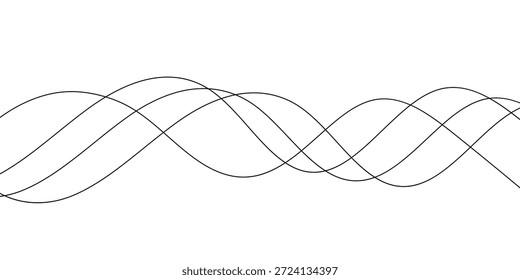 abstrato criativo quatro linhas de onda fina para fundo.