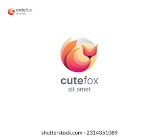 Abstract creative fox vector logo