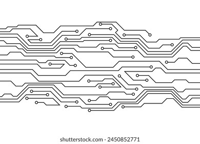 Abstract Creative futuristic circuit board technology background. Circuit board with various technology elements.