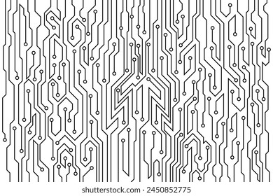 Abstract Creative futuristic circuit board technology background. Circuit board with various technology elements.