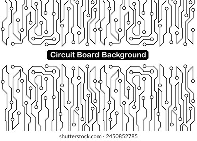 Abstract Creative futuristic circuit board technology background. Circuit board with various technology elements.