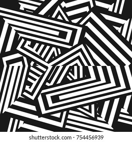 Abstract creative geometric background. Vector black and white pattern.