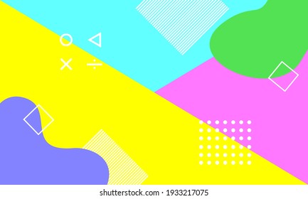 abstract creative geometric memphis colorful minimal background.