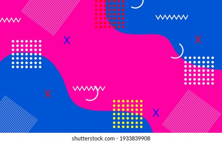 abstract creative geometric memphis colorful minimal background.