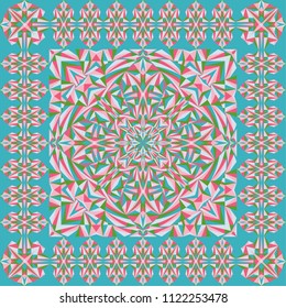 Abstract creative geometric shawl, scarf pattern. Vector ornamental background for textile, surface, decor design.