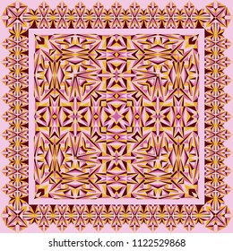 Abstract creative geometric shawl, scarf pattern. Vector ornamental background for textile, surface, decor design.