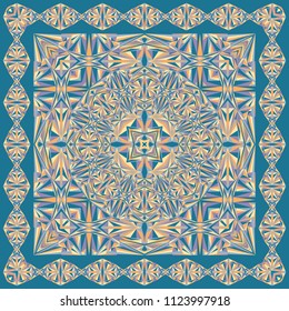Abstract creative geometric shawl, scarf pattern. Vector ornamental background for textile, surface, decor design.
