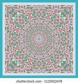 Abstract creative geometric shawl, scarf pattern. Vector ornamental background for textile, surface, decor design.