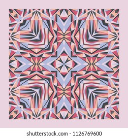 Abstract creative geometric shawl, scarf pattern. Vector ornamental background for textile, surface, decor design.