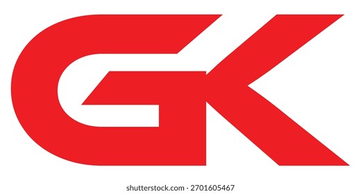 abstract creative gk letter logo vector design.