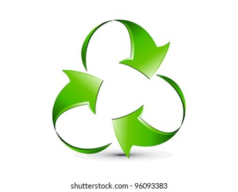 abstract creative glossy recycle icon vector illustration