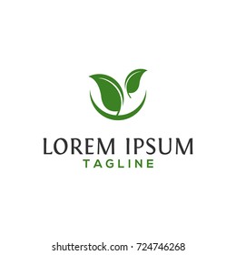 abstract creative green leaves logo design