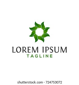 abstract creative green leaves logo design