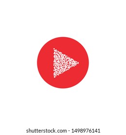 Abstract creative grunge Play button. Triangle sign, multimedia button template Vector illustration