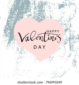 Abstract Creative Grunge texture Pastel background with worn out Heart shape in pink blush color. Vector.  Great for advertising, social media, web, blog, flyer, poster, brochure, invitation, cover