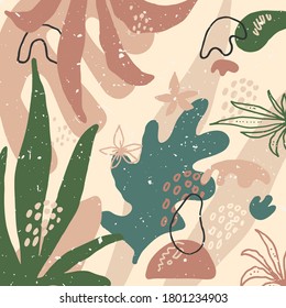 Resumen de la composición creativa a mano dibujada al estilo memphis. Formas líquidas orgánicas fluidas en colores sucios mate para el comercio electrónico, marketing en medios sociales. Ilustración vectorial creativa de moda