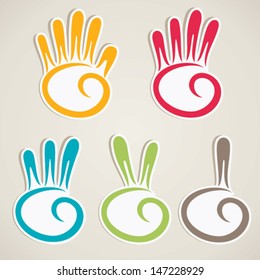 abstract and creative hand shape design vector