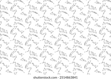 Abstract Creative Handrawn Black Arrow Pattern