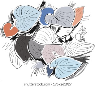 Abstract creative header with leaves.  Vector. 