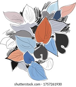 Abstract creative header with leaves.  Vector. 