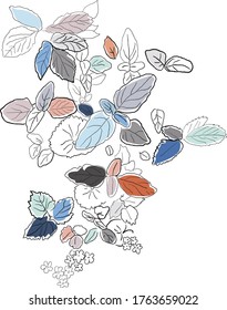 Abstract creative header with leaves.  Vector. 