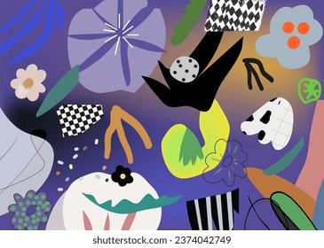 Abstract creative header. Modern artistic background. Contemporary graphic design. Vector. 