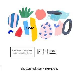 Abstract creative header. Modern artistic background. Contemporary graphic design. Vector. 