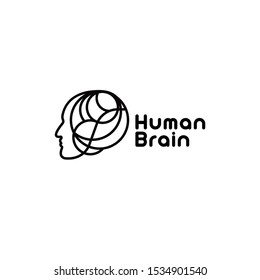 abstract creative human head logo illustration 