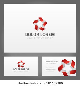 Resumen icono creativo y tarjeta de visita. Elemento de diseño de vectores. 