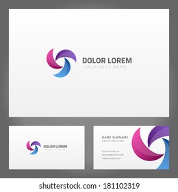 Abstract creative icon and  business card. Vector design element. 