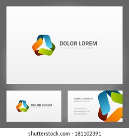 Abstract creative icon and  business card. Vector design element. 