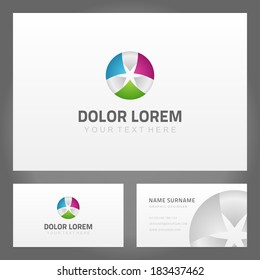 Abstract creative icon and business card. Vector design elements. 
