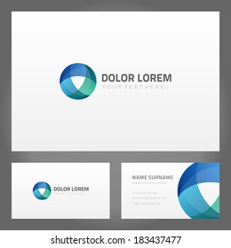 Abstract creative icon and business card. Vector design elements. 