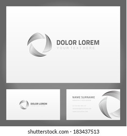 Abstract creative icon and business card. Vector design elements. 