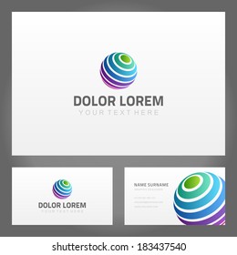 Ícone criativo abstrato e cartão de visita. Elementos de design vetorial. 