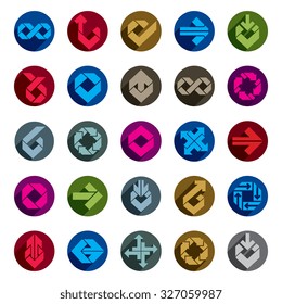 Abstract creative icons vector collection, abstract business design elements set.