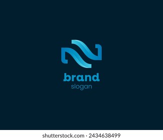 Abstract creative initial letter n logo