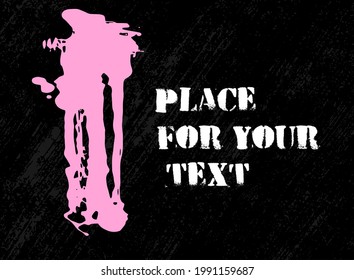 Abstract creative ink header. Hand Drawn textures made with ink. Vector illustration