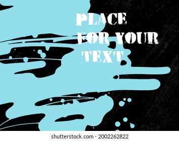 Abstract creative ink header. Hand Drawn textures made with ink. Vector illustration