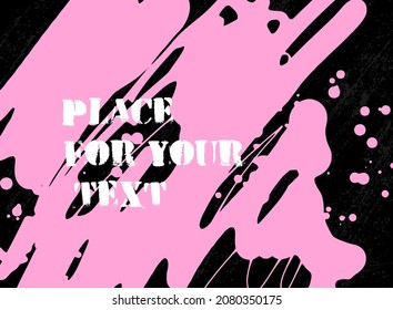 Abstract creative ink header. Hand Drawn textures made with ink. Vector illustration