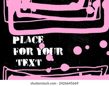 Abstract creative ink header. Hand Drawn textures made with ink. Vector illustration