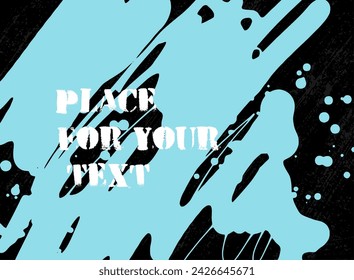 Abstract creative ink header. Hand Drawn textures made with ink. Vector illustration