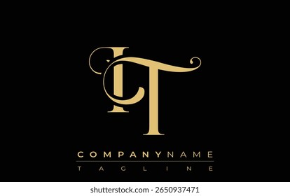 IT Abstract Creative Jewelry Logo. A stylish logo featuring golden monogram initials in an elegant and modern typography, perfect for branding
