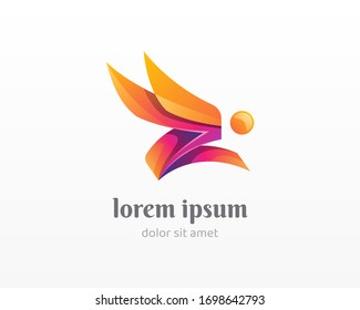 Abstract creative jump people vector logo
